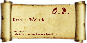 Orosz Márk névjegykártya